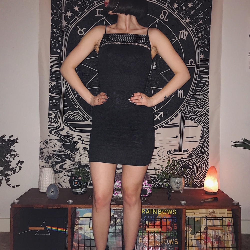 Black Lace Topshop Bodycon Mini Dress